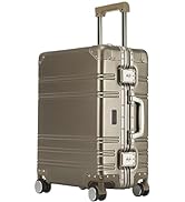 GinzaTravel Aluminum Suitcase Carry on 20-Inch Hardside Luggage Suitcases with Double TSA Locks 5...