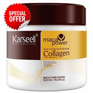 Karseell Collagen Hair Treatment Natural Argan Oil Hair Mask Deep conditioning for Dry Damaged Hair All Hair Type 16.9 Oz 500ml