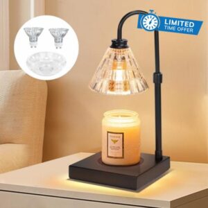 OKYUK Candle Warmer Height Adjustable for Jar Candles Vintage Electric Candle Lamp