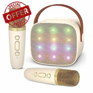 Ankuka Karaoke Machine Bluetooth Karaoke Machine Kids with 2 Wireless Microphones