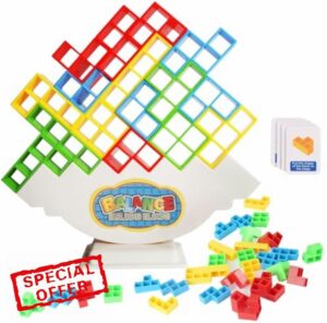 KottonHub 48 Pcs Tetra Tower Balance Game – Tetris Tower Balance Game - Tetra Tower - Tetra Tower Stacking Game - Tetra Tower Game - Balance Game - Tetris Tower - Board Games Kids - Gift For Kids