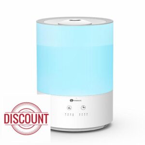 PureMate Humidifiers for Bedroom 4L with 7 Colour Changing Light
