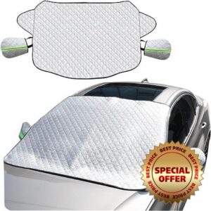 General Motors Sunshade Snow Protection Cover UV Protection Oxford Cloth Windshield Car Cover with Two Side Wing Earmuffs