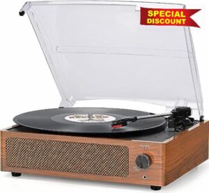 Vinyl Record Player with 2 Built-in Speakers