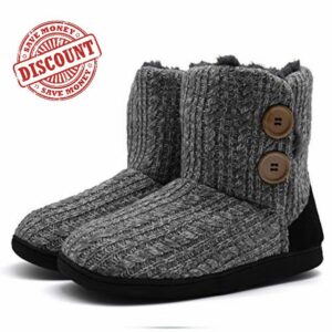 KuaiLu Womens-Memory-Foam-Slipper-Boots