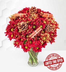 Sparkling Christmas - Glittered Gold Chrysanthemums - Next Day Flowers