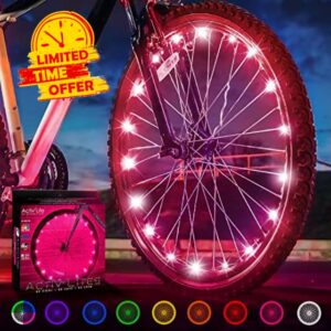 Activ Life LED Bike Wheel Lights with Batteries Included! Get 100% Brighter and Visible from All Angles for Ultimate Safety & Style (1 Tyre Pack)