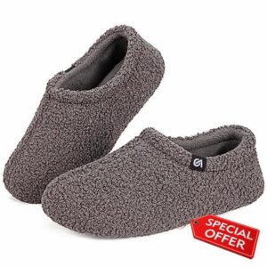 VeraCosy Ladies' Fuzzy Curly Fur Memory Foam Slippers Anti-Slip Lightweight Breathable House Shoes