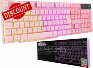 Orzly Gaming Keyboard RGB USB Wired Rainbow Keyboard Designed for PC Gamers