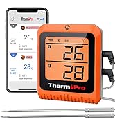 ThermoPro TP25 Bluetooth Meat Thermometer with 4 Temperature Probes Smart Wireless Digital Cookin...