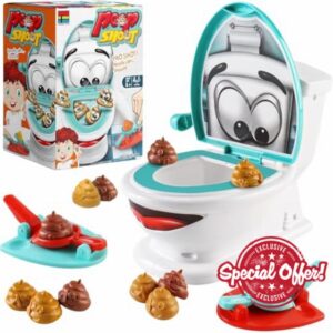 Poop Shoot Game Poo Toilet Game Toy with 12 Poops