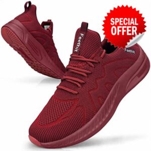 Feethit Trainers Men Running Shoes Tennis Sports Training Walking Gym Athletic Fitness Fashion Sneakers Trainers for Men Breathable Lightweight Comfortable Outdoor Flat Shoes for Jogging