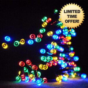JnDee Safe Voltage Mains Powered 20M 72Feet + 10M Cable Fully Waterproof Christmas Fairy Lights 200 LED Multi Colour(Red