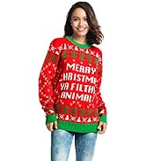 U LOOK UGLY TODAY Women's Unisex Christmas Ugly Jumper Funny Knitted Pullover Classic Xmas Sweater