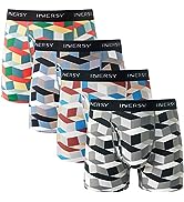 INNERSY Mens Long Leg Boxers Shorts Anti Chafing Underwear Trunks with Fly Mesh Underpants Pack of 3