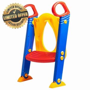 URBNLIVING Safety Potty Training Toilet Loo Trainer Step Ladder Seat Easy Fold Children Kid