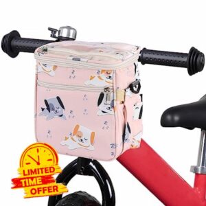 Kids Bike Basket Bicycle Basket Scooter Handlebar Front Frame Bag Bike Handlebar Bag Organizer Waterproof Bike Bag for Boys&Girls Bicycle Bag Fits Toddlers Bike