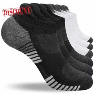 coskefy Running Socks Thick Cushion Ankle Socks Trainer Socks for Men Women Cotton Thermal Short Sports Athletic Socks (6 Pairs)