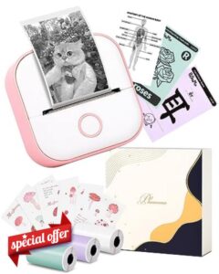 Memoking Mini Portable Printer - T02 Small Photo Printer for Phone