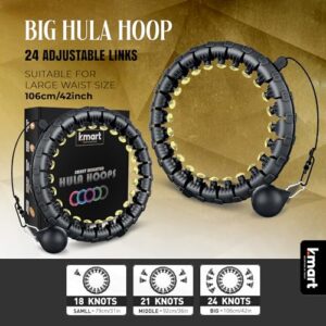Weighted Hula Circle 24 Detachable Fitness Ring with 360 Degree Auto-Spinning Ball Gymnastics