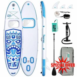 FunWater Inflatable Stand UP Paddle Board Ultra-Light Green Pink Everything Included ISUP