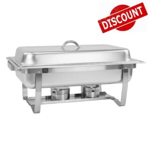 SQ Professional Banquet Stainless Steel Foldable Chafing Dish - Single Compartment Buffet server food warmer Catering Tray with Lid for Restaurant Catering Parties Weddings -9.5L