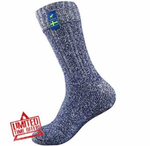 Classic Nordic Socks - Thick Calf Warming Wool Blend Thermal Socks For Winter | Midnight Blue Colour | Mens & Womens | Sizes Small