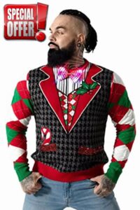 U LOOK UGLY TODAY Unisex Men's LED Christmas Jumper Light Up Novelty Rudolph Santa Reindeer Snowflakes Knitted Xmas Tree Ladies Sweate