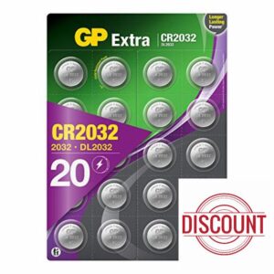 CR2032 Battery 3V Lithium – Pack of 20 – (CR 2032 / Batteries CR2032 / DL2032 / ECR2032/) Ideal for CMOS - Remotes – Head Torch - Tea Light Candles – Toys – Keyfob – Scales –– Led lights etc.