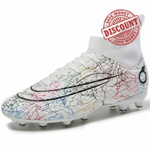 PiDaGlobal Football Boots Men's High-Top Spikes Outdoor Trainers Cleats Professional Competition Athletics Sneakers Teenager Breathable Wear Resistence Soccer Shoes Unisex