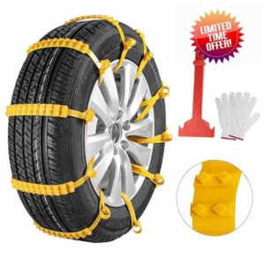 Oziral 2023 Upgrade Snow Chains for Car 12 Pcs Adjustable Chains Anti-Slip Car Tyre Wheel Truck SUV Road Bottom Snowy Roads Safety Ice Mud Climbing Width 145-295mm