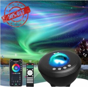 Aurora Projector Smart Galaxy Light Projector Star Projector Starry Light Projector Night Light with Bluetooth Music Speaker