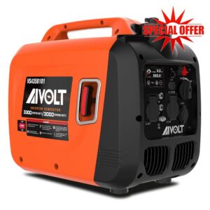 AIVOLT 3300W Petrol Inverter Generator 4 Stroke Portable Generator for Camping