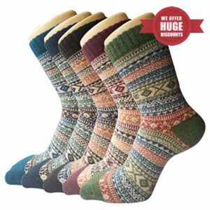 Justay Pucott 5 Pairs Ladies Winter Socks Breathable Soft Socks