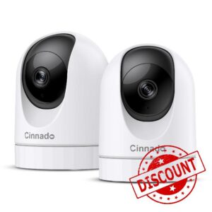 Cinnado WiFi Cameras House Security - 2K Indoor CCTV Baby Monitor Camera for Home Security Wireless 360°