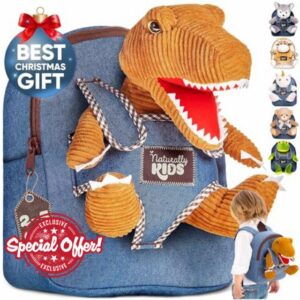 Naturally KIDS Backpack - Kids Backpack Boys Girls w Stuffed Animal