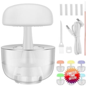 Rain Cloud Humidifier Colorful Light Raindrop Aroma Diffuser Humidifiers with 7 Color Changing Lights Desktop Fountain Water Drop Sound for Home Office (Jellyfish)