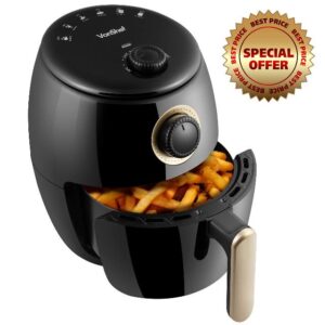 VonShef 2L Compact Air Fryer with Removable Non-Stick Frying Rack