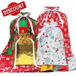 RFWIN Christmas Drawstring Gift Bags 30pcs Xmas Large Gift Bags