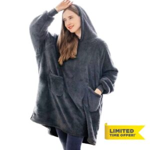 Aisbo Oversized Wearable Blanket Hoodie Women - Fluffy Warm Hoodie Blanket for Mens Adult
