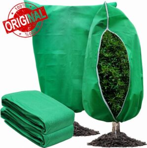 OAHAO 2 Packs Plant Covers Freeze Protection 120 X 180cm Large Frost Blankets for Plants Frost Cloth Plant Freeze Protection Tree Covers Freeze Protection Covers Bags with Zipper Drawstring