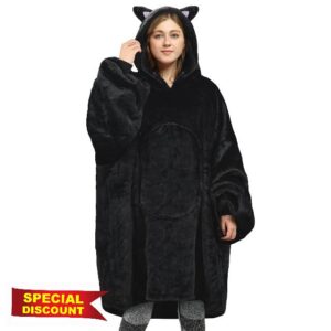 Catalonia Classy Cat Oversized Hoodie Blanket