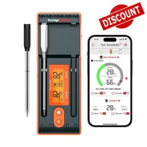 ThermoPro Twin TempSpike 150m Truly Wireless Meat Thermometer with 2 Meat Probes