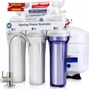 iSpring RCC7AK 6-Stage Reverse Osmosis Drinking Water Filter System with Alkaline Remineralization-Natural pH