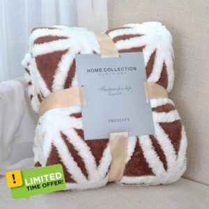 LOMAO Sherpa Fleece Blanket,Versatile Blanket sofa throw for Bed Fluffy Soft Extra Large Throw (Brown