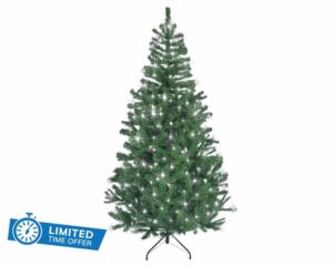 SHATCHI 6Ft Pre-Lit Artificial Christmas Tree Alaskan Pine Tips with Cool White LEDs