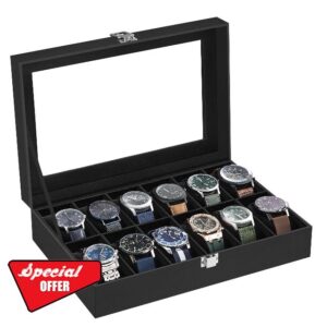 SONGMICS Watch Box with 12 Slots