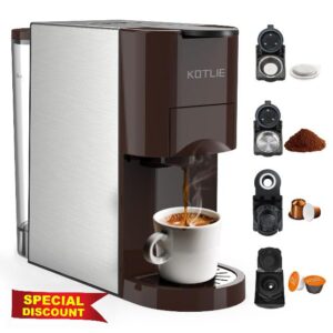KOTLIE Espresso 4in1 Coffee Machine for Nespresso Original/Dolce Gusto/L’OR/Starbucks/Ground Capsule and ESE Coffee Pods