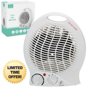 Coselena 2KW Fan Heater with 2 Heat Settings & Cool Function | Portable Heater | Electric Heater | Room Heater with Variable Thermostat | Upright Space Heater | Heaters For Home Low energy