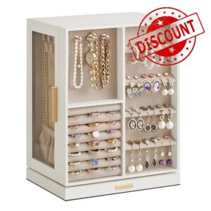 SONGMICS Jewellery Box 360° Rotating